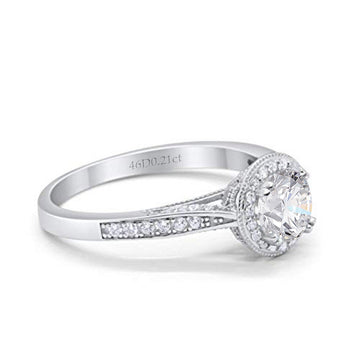 14K White Gold Halo GIA Certified Round 6.5mm D VS1 1.01ct Lab Grown CVD Diamond Engagement Wedding Ring